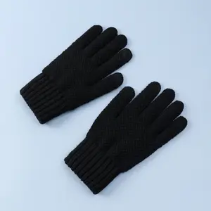 ถุงมือถักนิตติ้งสำหรับผู้ชาย,ถุงมือวิ่งฤดูหนาวกิจกรรมกลางแจ้งกันหนาวหน้าจอสัมผัส
