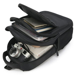 Laptop <b>Backpack</b> 16-Inch Large Capacity Business Travel Unisex Gray Solid Color <b>With</b> Laptop <b>Compartment</b> - Product Image 4