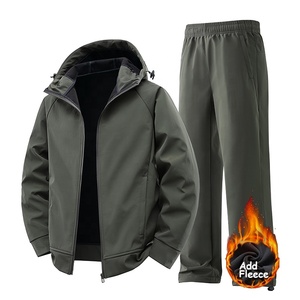 Giacca a vento in tessuto Softshell in pile di Nylon con Logo personalizzato giacca e <span class=keywords><strong>pantaloni</strong></span> in due pezzi Set giacca a vento con cappuccio da <span class=keywords><strong>uomo</strong></span> - Product Image 6