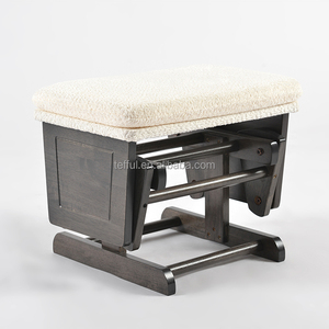 Fauteuil à bascule en bois pour allaitement et loisirs, en tissu sherpa, pour maman et bébé - Product Image 6