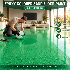 Peinture époxy autolissante colorée pour sols, haute performance, imperméable, revêtement époxy autolissant pour sols en sable coloré, OEM - Product Image 1