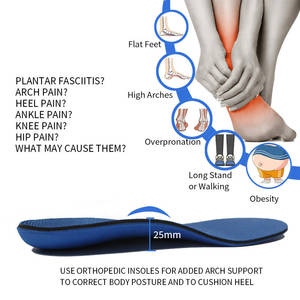 Soletta plantare plantare correttiva medica a lunghezza intera plantare plantare plantare ortotica - Product Image 2