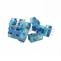Micro-interrupteur de souris HUANO bleu à coque transparente 30VDC 0.05A 80 millions de cycles de vie pour souris d'ordinateur