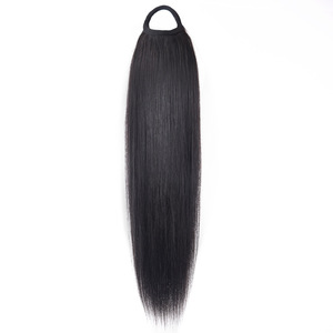 Coda di Cavallo in Capelli Veri con Base ad Anello in Pelle, Volumizzante, Liscia e Lunga, con Elastico per Acconciature Alte/Basse - Product Image 5