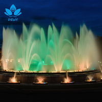 Fontaine à cascade circulaire en acier inoxydable SS304 anti-corrosion avec jets LED multicolores programmables en arc – Offre spéciale pour parcs publics