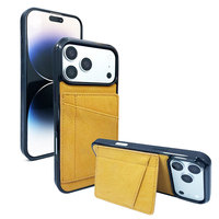 Étui de téléphone en cuir PU magnétique à rabat anti-empreintes digitales, antichoc, double emplacement pour cartes, support intégré pour iPhone 18 Pro Max
