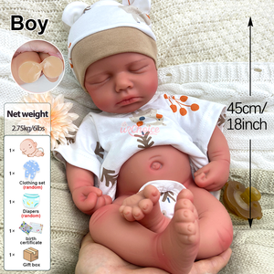 Muñeco <span class=keywords><strong>Reborn</strong></span> de Silicona Completa, Calvo y Adorable, Textura Suave y Auténtica, Regalo de Cumpleaños para Niños, Anciano Solitario - Product Image 5