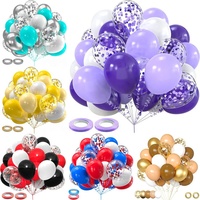 Ensemble de 30 ballons en latex mat jetables, ballons ronds à confettis, kit de décoration de fête pour anniversaire, mariage, baby shower, événement