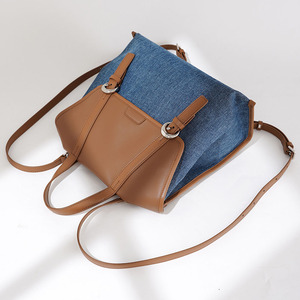 Borsa Tote in Vera Pelle di Vacchetta Denim 2026 da <span class=keywords><strong>Donna</strong></span>, Soluzione 30cm, Grande Capacità, Borsa a Spalla Hobo con Tracolla Larga, 3 Modi di Portare - Product Image 3