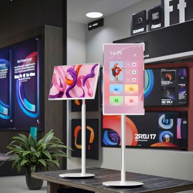 Wholesale 23.8in White LED Smart LCD TV 1080p HDTV Wide Screen Touchscreen Android W/Stand Portable 12V PS 60Hz LAN