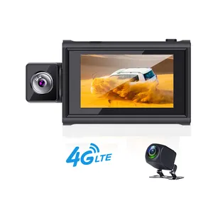 3 inç dokunmatik ekran 4g araba kamera ile android 10 2 + 32g canlı akışı gps navigasyon 4g araba dashcam fit 12-24V güç