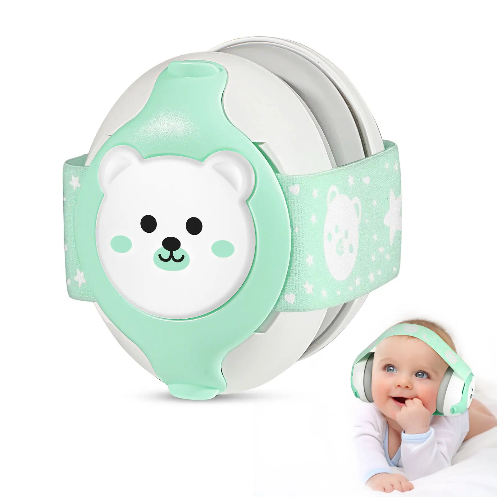 Bebek ve yürümeye başlayan 3-24 ay bebekler için iptal bebek kulaklıklar gürültü işitme koruması kulak muffs uçak için