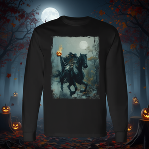 Camiseta de manga larga vintage con diseño de hombre sin cabeza y cara de calabaza, estilo Halloween de terror - Product Image 3