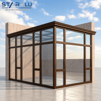 Véranda en verre de luxe pour jardin extérieur avec structure en aluminium pour une zone de détente toute l'année