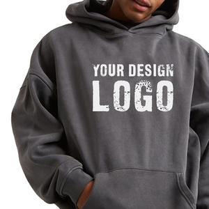 Sweat-shirts pour hommes décontractés de style streetwear, lourds, amples, sportifs, automne-hiver, sans cordon de serrage, épaules tombantes, grandes tailles - Product Image 6