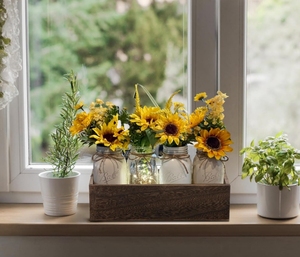 Boîte Rectangle en <span class=keywords><strong>bois</strong></span> ferme boîte à fleurs pour mariage salle à manger salon cheminée Table maîtresse décor - Product Image 4