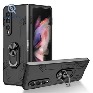 Ring Stand Rotating 2 In 1 Colorful Phone Case With Metal Bracket For Samsung Galaxy Z Fold 3 5G Customizable Logo