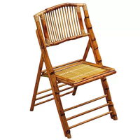 Chaise pliante en bambou empilable, pliable et durable pour mariage, événement, banquet, location et vente au détail
