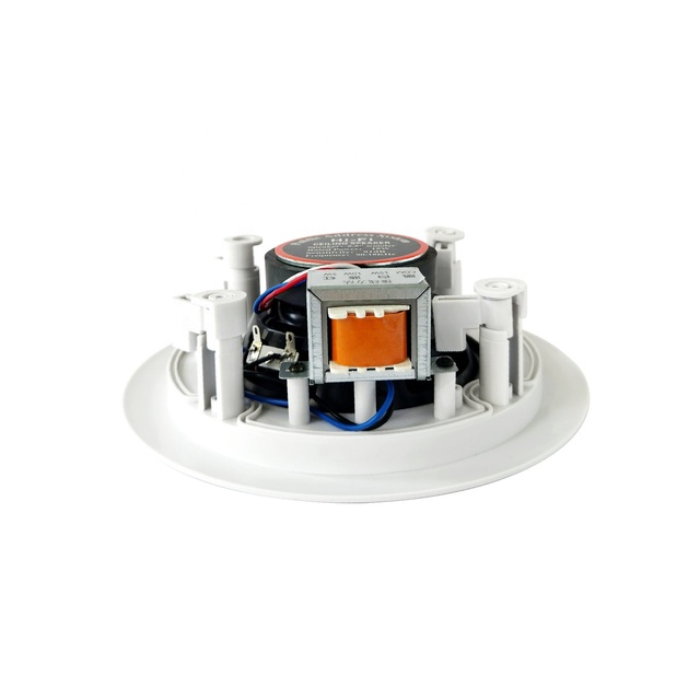 In Ceiling Speakers Ultra Thin 2-Way Coaxial Ceiling Speakers Black & White with Transformer for PA System Fire Alarm System