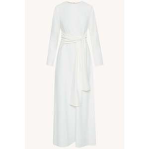 <span class=keywords><strong>Isabella</strong></span> White Tie Waist Maxi Dress Casual & Party Style Col Carré & Taille Empire Viscose XS Taille Durable pour Femme - Product Image 2