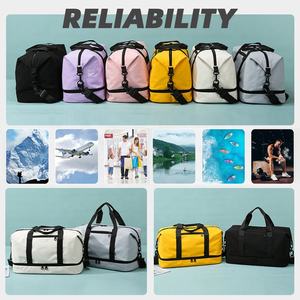 격자 무늬 옥스포드 분리형 스트랩 6 색 Bolsa De Viaje 대용량 드라이 습식 신발 포켓 여성 체육관 여행 더플 요가 스포츠 가방 - Product Image 4