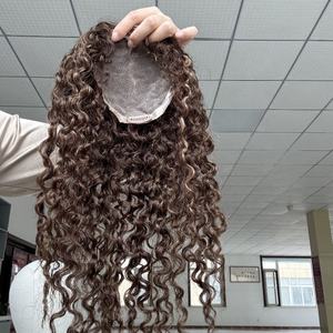 Topper Cheveux Bouclés en Cheveux Humains Remy Européens Vierges <span class=keywords><strong>Lexa</strong></span> Couleur Balayage – Topper Cheveux Plein Volume de Qualité Supérieure pour Femmes - Product Image 1