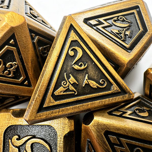Juego de Dados Metálicos Geométricos en Relieve, Multicolor, Superficie Esmaltada, para Juegos de Rol de Mesa - Product Image 2