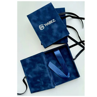 Boîte cadeau en velours pliable de luxe personnalisée en daim de qualité supérieure avec ruban en soie