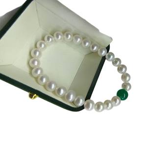 Bracelet en perles d'eau douce de haute qualité, non nucléaires, 6-7 mm, presque rond, sans défaut, avec fil élastique simple, ensemble de bijoux tendance - Product Image 5