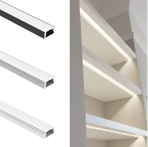 铝合金6063配件挤压外壳通道扩散盖用于衣柜墙壁照明条发光二极管铝型材