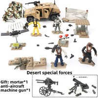 Bloques de Construcción Militares de Plástico con Minifiguras de Partículas Pequeñas, 40 Piezas, Escena de Ensamblaje, Modelo de Soldado Articulado, Adornos para Niños