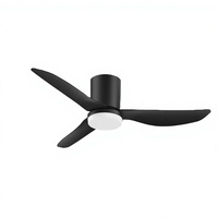 Ventilateur de plafond LED Orbit de designer européen à prix d'usine, montage encastré, moderne, noir, avec télécommande inversée, pour chambre à coucher