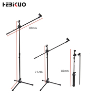 Support de microphone double HEBIKUO M-200, fabrication directe d'usine, en fer + ABS, pliable, durable, pour performances professionnelles