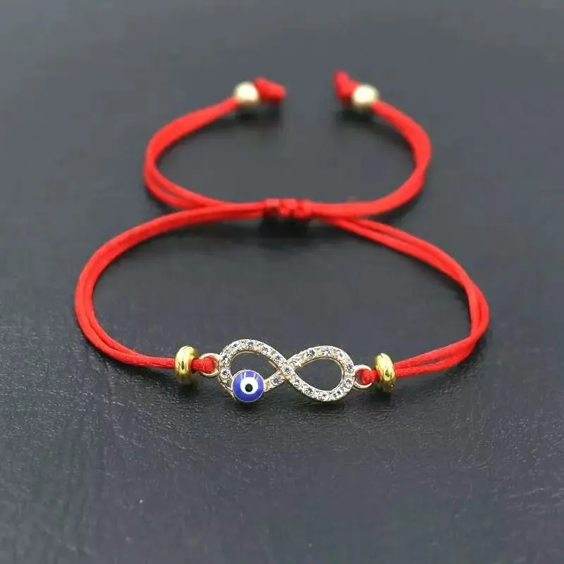 Nuovo Trendy 8 Infinity portafortuna rosso filo bracciali per donne braccialetto malocchio all'ingrosso