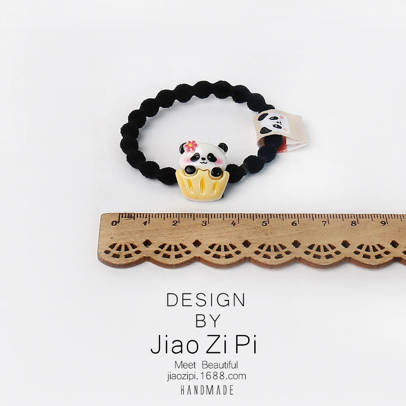 Cute Cartoon Little Panda Fries Snack Food Kids Girls Internet Celebrity Hair Rope Hair Tie Plastic/Resin Hair Ring