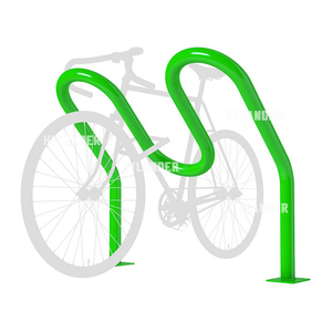 Wave bike rack storage floor mounted steel bike parking hoop wave outdoor front 3 bike racks - Product Image 3
