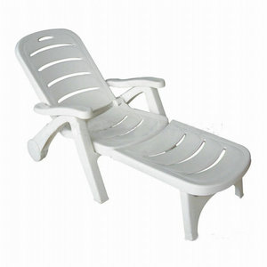 Pool Lounge Chair White Sun Lounger Outdoor Furniture Plastic Modern Foldable Sunbed Garden Beach Sunlounger Plastic