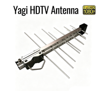 Antenne TV numérique Yagi extérieure avec connecteur F 8dBi longue portée 1080P DVB-T2 ATSC HDTV pour zones rurales