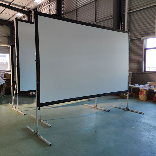 72 Inch 16:9 Movable Easy Fast Fold Outdoor Indoor Projector Screen With Stand Adjustable Height