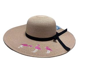 Chapeau de paille souple pour <span class=keywords><strong>femme</strong></span> avec inscription brodée, large bord, pliable, enroulable, pour la plage, le soleil, l'été, pour l'extérieur et les voyages - Product Image 3