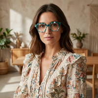 RH5002 Montures de lunettes en acétate en gros, faites à la main, épaisses, en acétate de cellulose, pour lunettes optiques