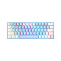 Teclado Gaming Profesional Portátil con Retroiluminación LED RGB, 60%, 62 Teclas con Interruptores Azules, Interfaz USB para PC y Laptop