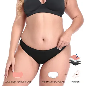 Toptan bikini külot için artı boyutu-LYNMISS Dropshipping 2021 artı boyutu iç çamaşırı şişman kadınlar için 4 kat adet külot dönemi sızdırmaz culotte menstruelle