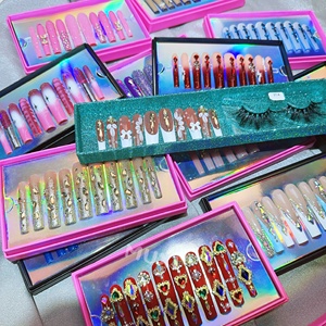 Vente en gros <span class=keywords><strong>Ongles</strong></span> en <span class=keywords><strong>acrylique</strong></span> faits à la main Nouvelle arrivée <span class=keywords><strong>Gel</strong></span> Polonais Carré <span class=keywords><strong>Ongles</strong></span> Artificiels Trapèze Appuyez sur <span class=keywords><strong>Ongles</strong></span> Brillant Réutilisable - Product Image 4