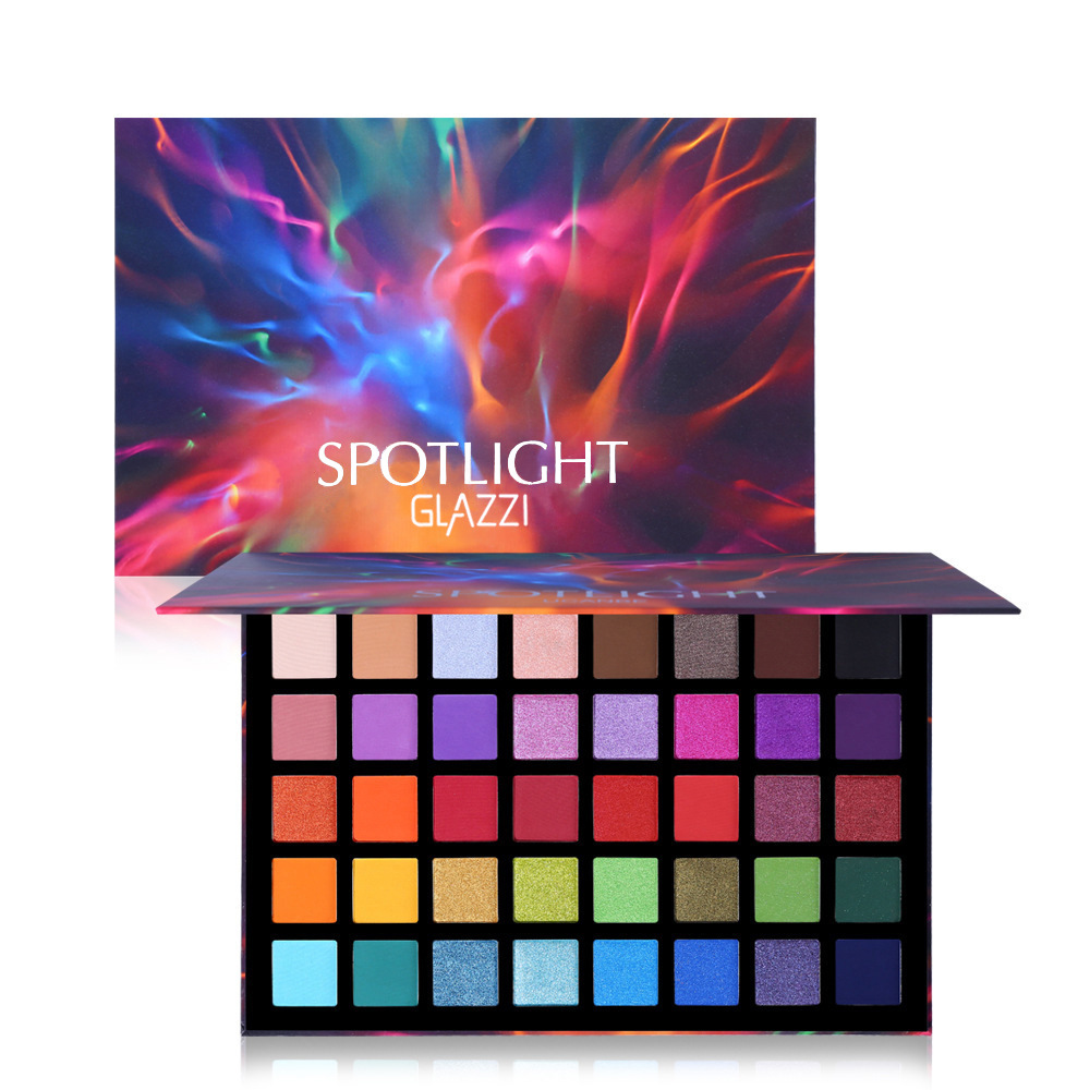 Glazzi 40-Color Spotlight Eye Shadow Plate Shimmer Matte Color Eye Shadow Plate Matte and Glitter Palette