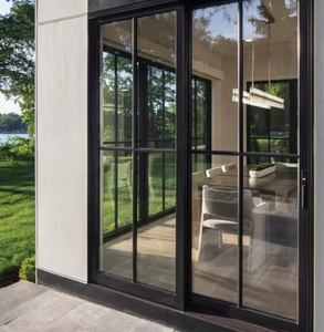 أبواب زجاجية منزلقة بتصميم بسيط من AMJ NFRC، أبواب ألمنيوم خارجية للمنازل والشرفات، أبواب منزلقة جميلة للشرفات - Product Image 1