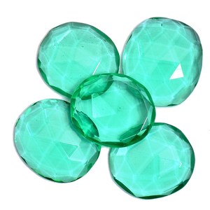 Fluorita verde 18mm-20mm Cuarzo Rosa Corte Lote Cabujón facetado ovalado Fluorita Hidro Cuarzo Piedras preciosas sueltas semipreciosas para joyería - Product Image 2