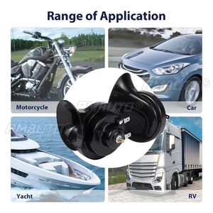 แตรลมรถยนต์ 2 ชิ้น 500db 12V แตรลมไฟฟ้ารูปหอยโข่ง สำหรับเรือ รถยนต์ มอเตอร์ไซค์ เสียงดัง แตรลมคู่ เสียงดังมาก - Product Image 6