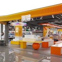 Étagère de présentation moderne en métal pour magasin de snacks, armoire de rangement inférieure, gondole de vente au détail, solution personnalisée pour l'ensemble du magasin