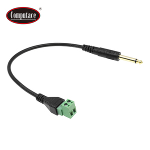 Cable adaptador de 6.35mm (1/4 de pulgada) con conector TS mono macho a bloque de terminales de tornillo de 2 pines verdes para cableado de proyectos de señal de altavoz - Product Image 3